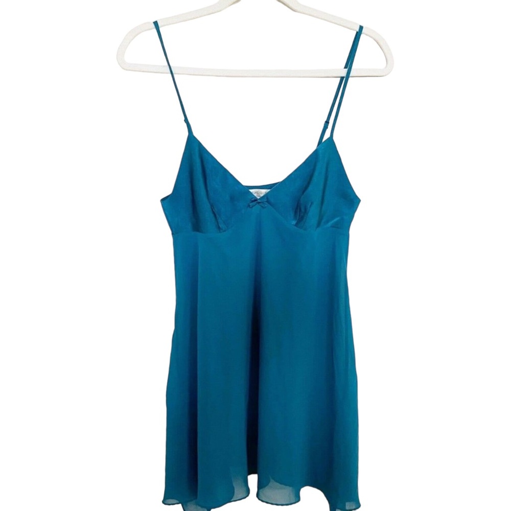 Y2K Victoria's Secret 🌟Dark Aqua Short Chemise Nightie Small